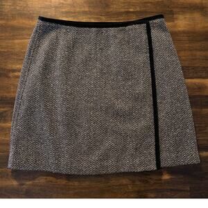 Ann Taylor Size 10 Petite Wrap Skirt Vintage Wool Silk Blend Mini Short Preppy